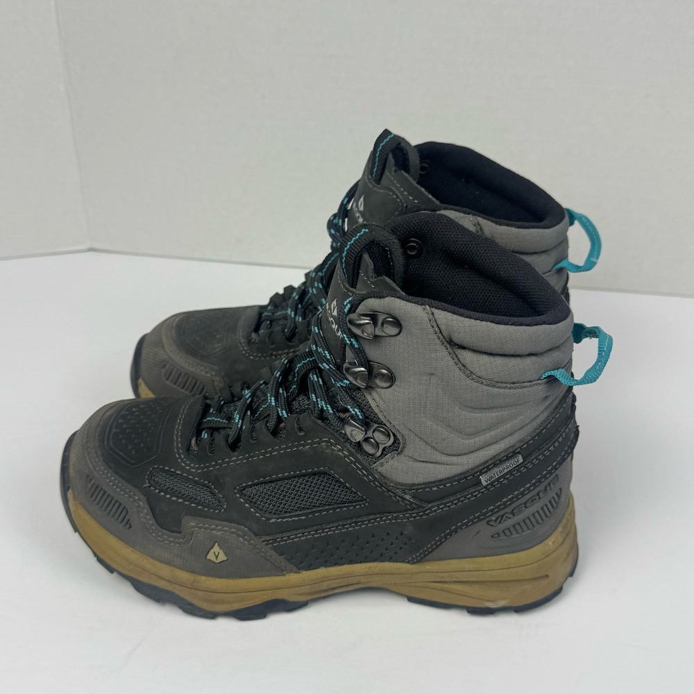 Vasque Kids Waterproof Hiking Boots Charcoal Grey Teal 7252 Size 1 US Kids